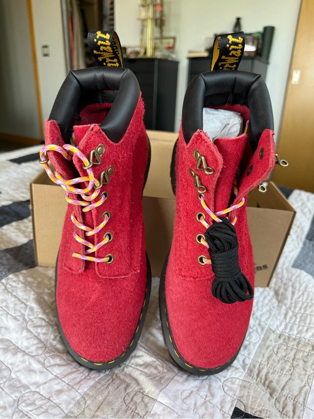 Dr. Marten AirWair Red Suede Hiking-Style Boots